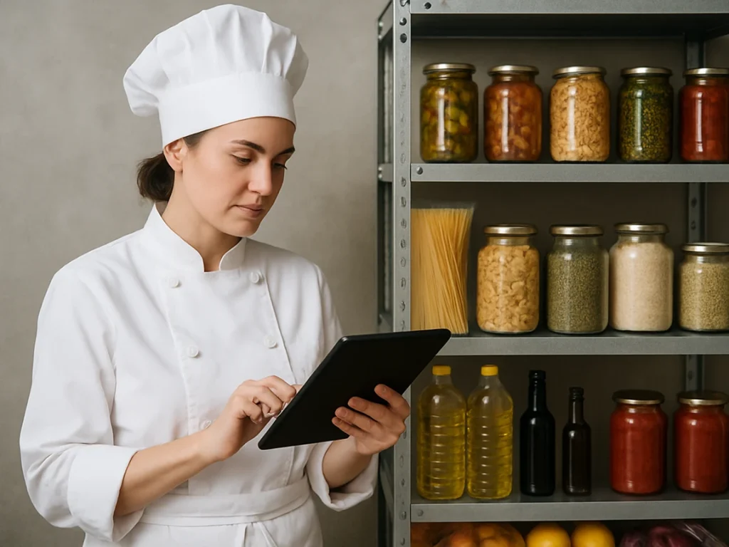 Chef checking stock levels Bitreport