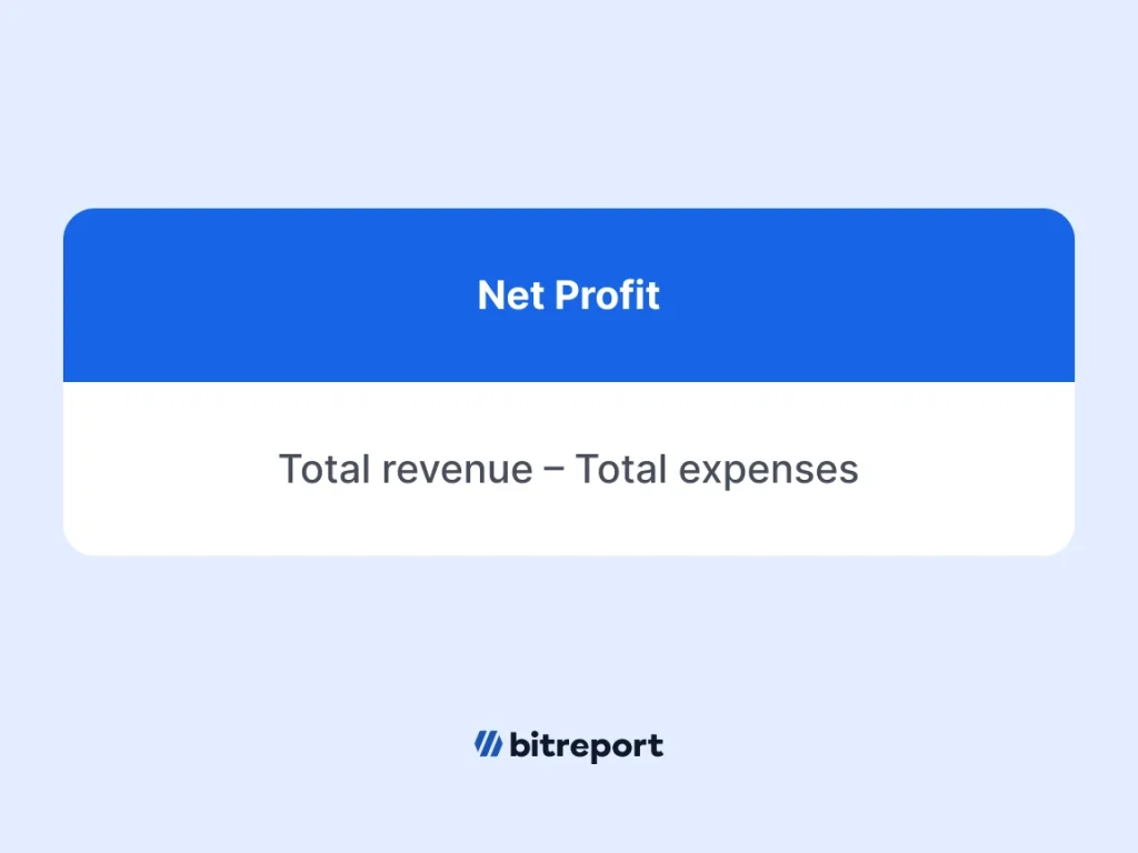 Net profit formula Bitreport
