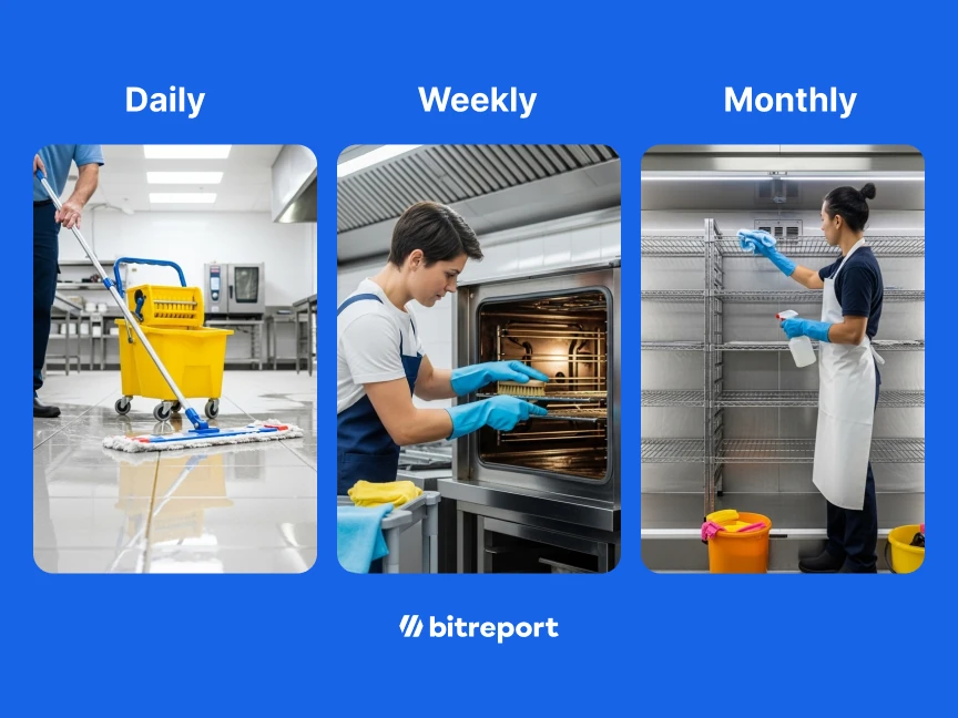 Kitchen cleaning - daily, weekly and monthly tasks Bitreport