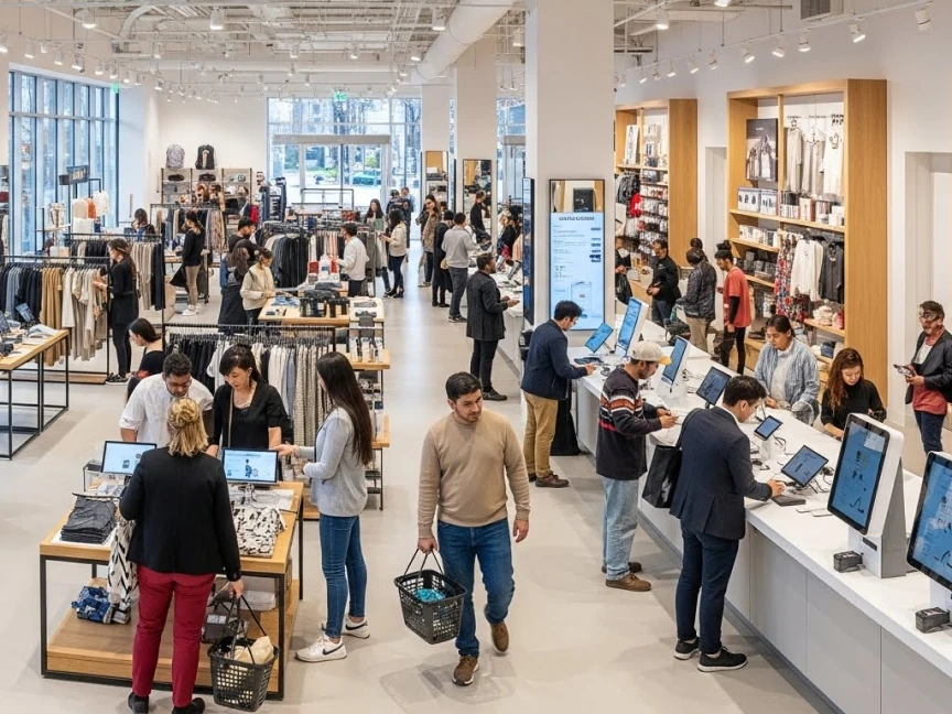 Modern retail store full of customers Bitreport