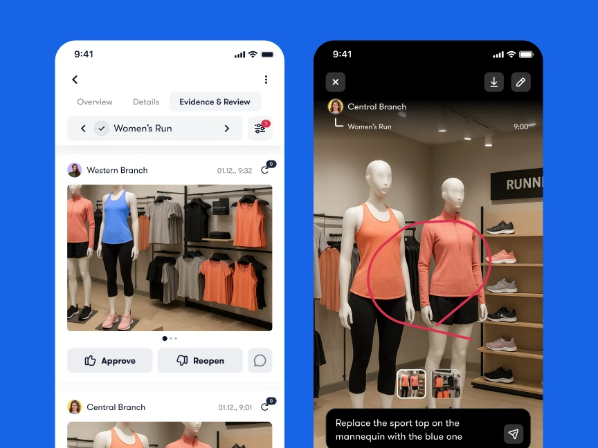 Visual merchandising photo evaluation feedback Bitreport